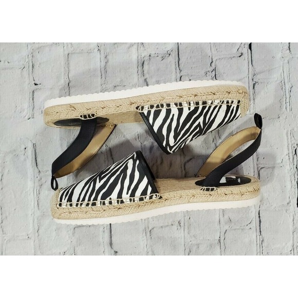 Michael Kors Lenny Ankle Strap Espadrille Flats Zebra WOMENS SIZE 9.5 - Picture 4 of 7